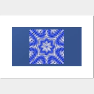 Blue and white abstract pattern background Posters and Art